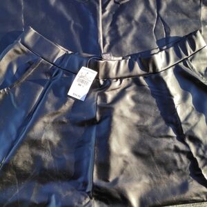 Ashley Stewart Black Faux Leather Maxi Skirt Size 2X